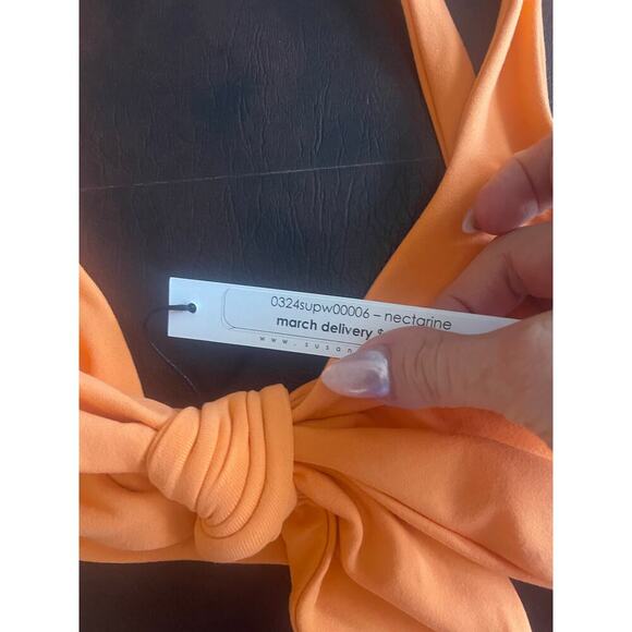 NWT Susana Monaco tie bikini set in nectarine orange size small - Picture 8 of 9